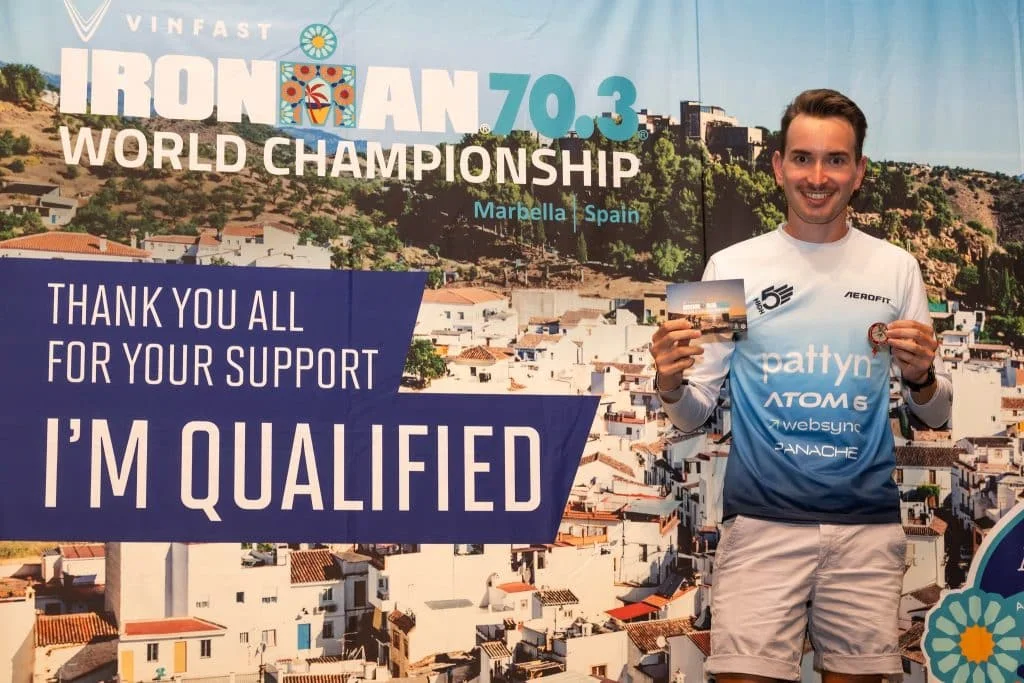Illustratie bij Pattyn Atleet Jelle Vlietinck kwalificeert zich voor IRONMAN 70.3 Wereldkampioenschap in Marbella 2025.