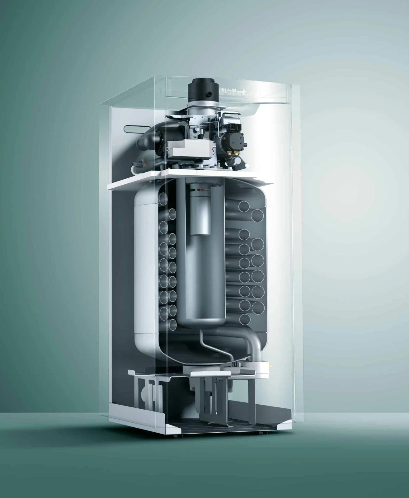 Vaillant condenserende mazoutketel in doorsnede